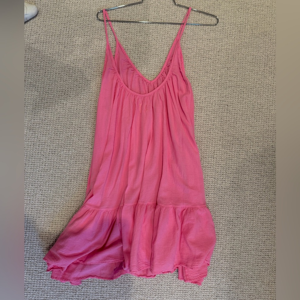 Women's Pink Mini Dress - Lightweight Spaghetti Strap